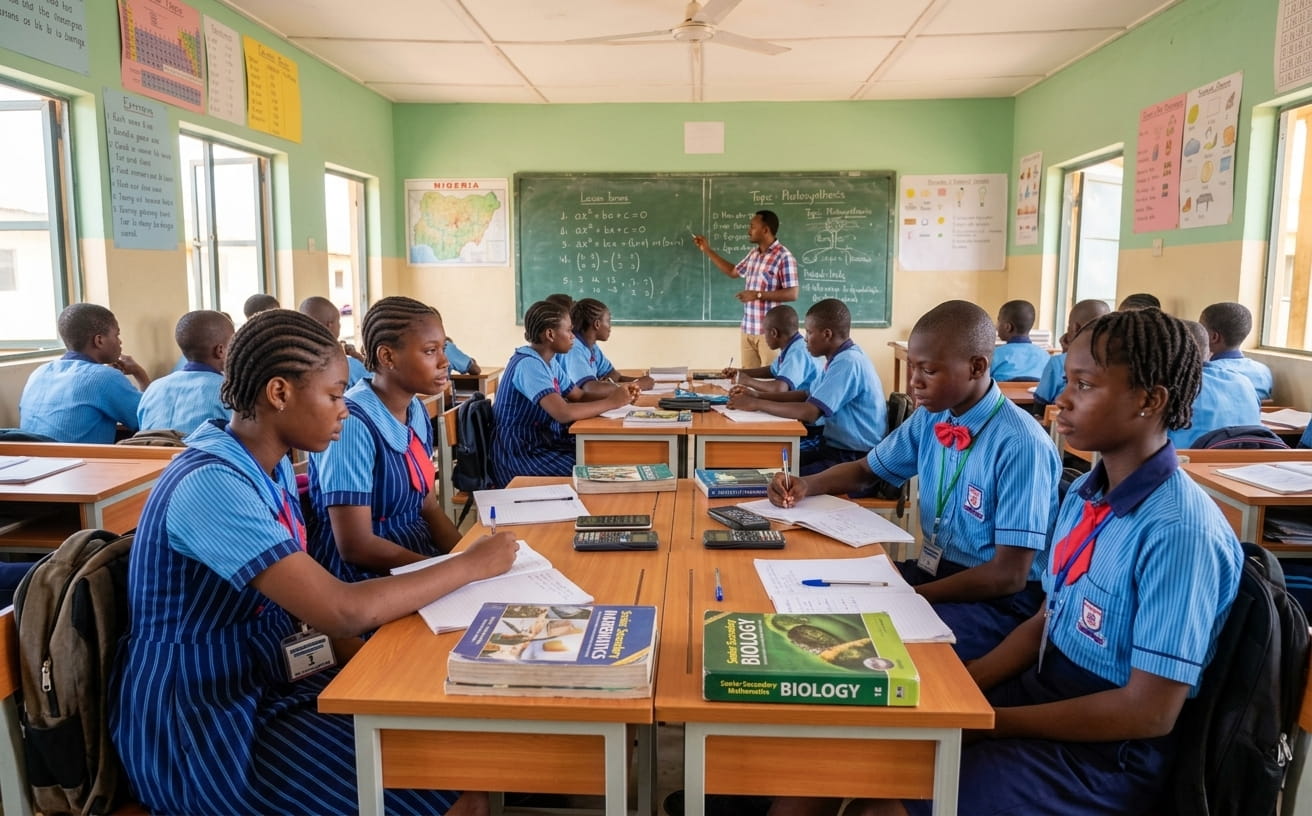 Students collaborating on a class project at Naonath Montessori School