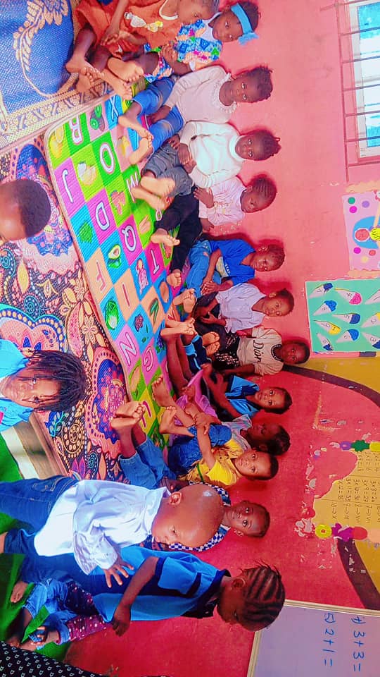 Preschool children learning and playing